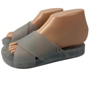 Circus by Sam Edelman Jaylee Womens Size 5M Silver Jelly Crisscross Pool‎ Slides